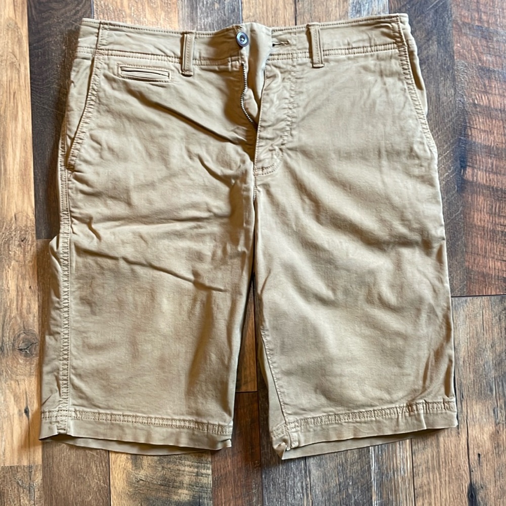 American Eagle Longer Length Extreme Flex Dark Khaki Shorts - Men’s 30